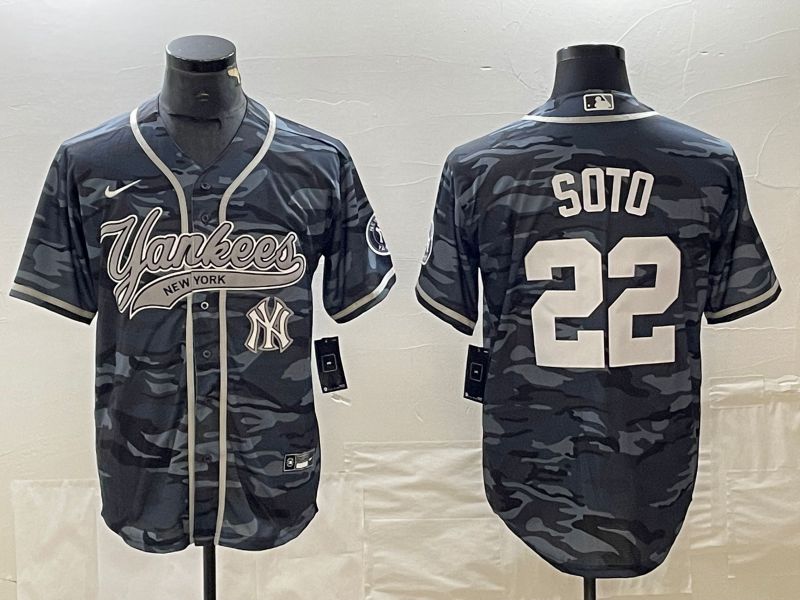Men New York Yankees #22 Soto Camo Nike Game MLB Jersey style 3